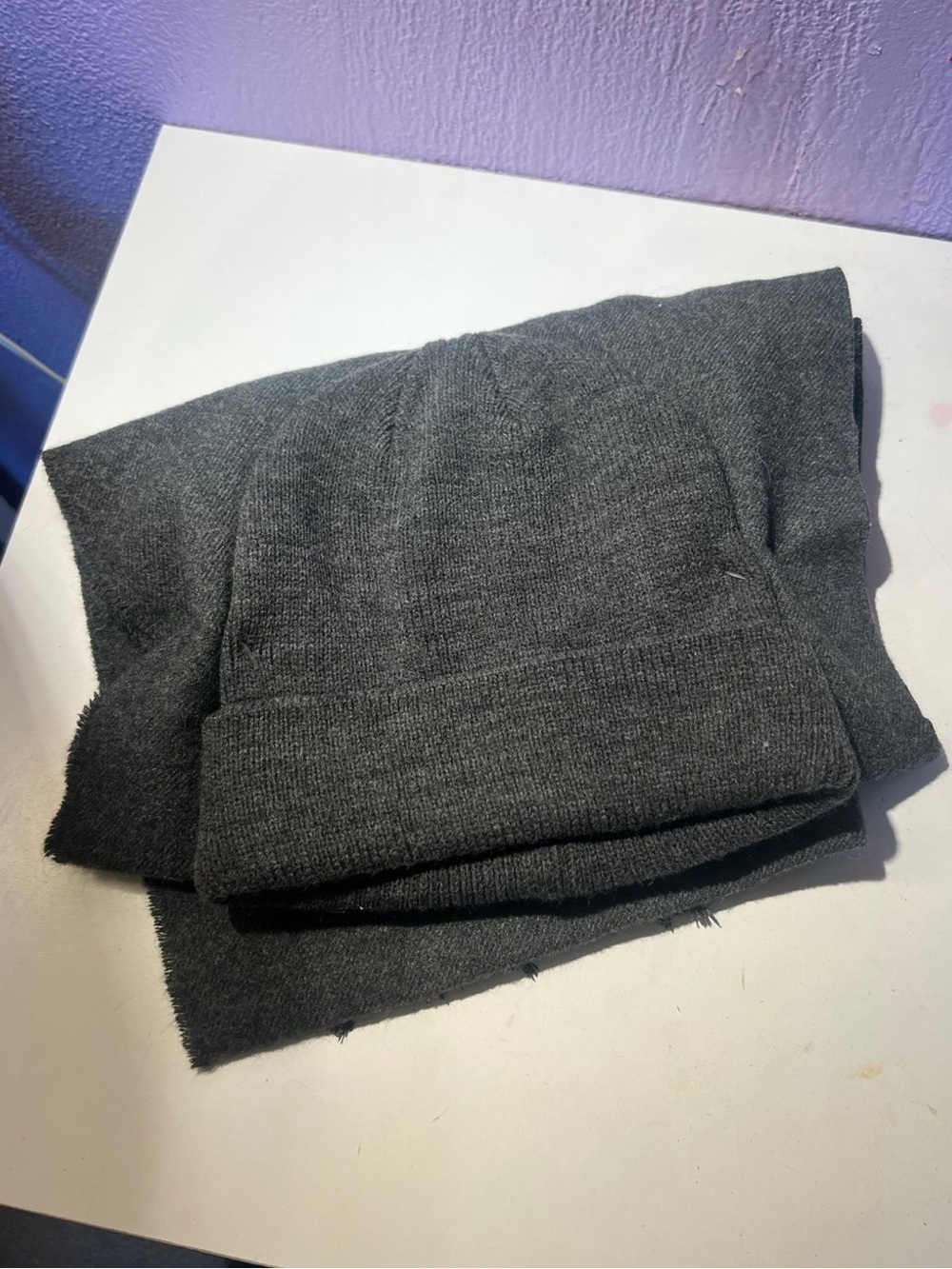 Club Room Gray Beanie & Scarf Set | Cozy Winter Accessories Unisex
